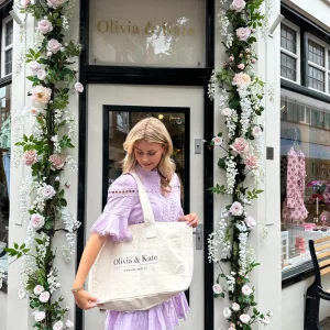 Beige Big Canvas-Bag<Olivia & Kate Hot