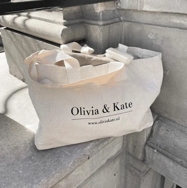 Beige Big Canvas-Bag<Olivia & Kate Hot