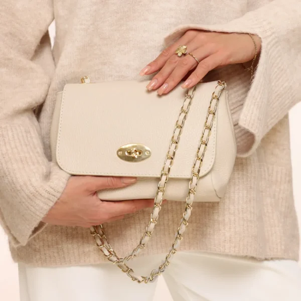 Beige Leather Crossbody-Bag<Olivia & Kate Best