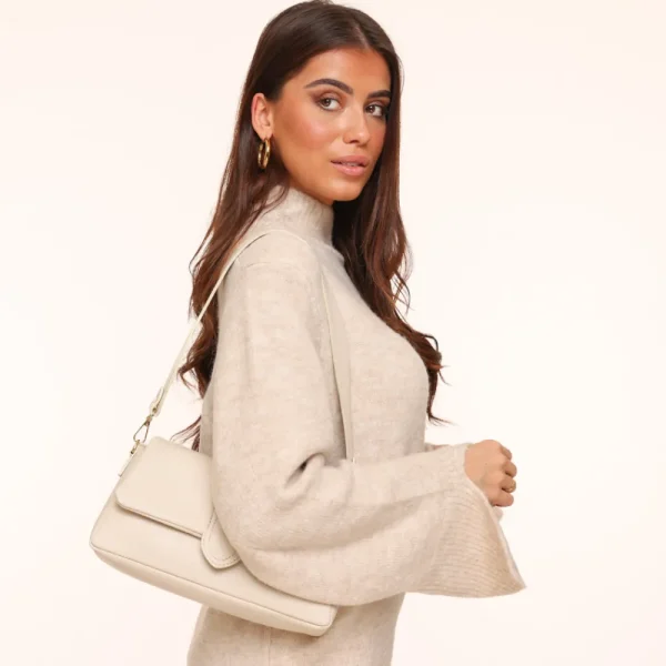 Beige Leather Horizontal Puffy-Bag<Olivia & Kate Cheap