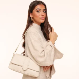 Beige Leather Horizontal Puffy-Bag<Olivia & Kate Cheap