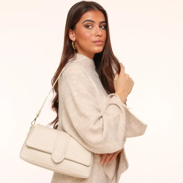Beige Leather Horizontal Puffy-Bag<Olivia & Kate Cheap