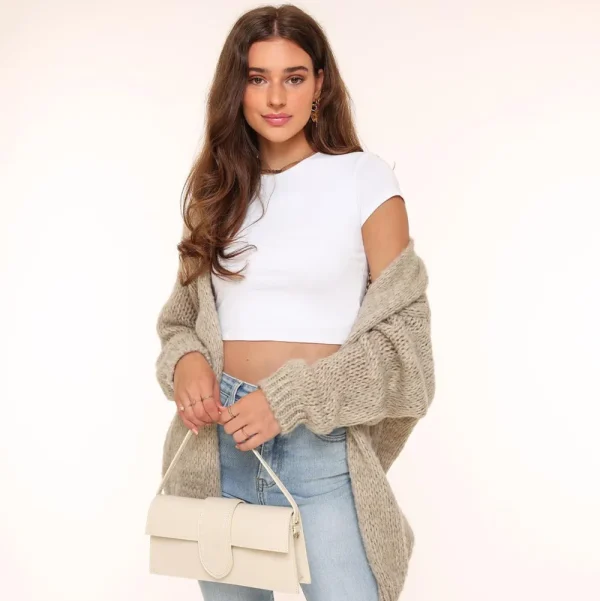Beige Leather Horizontal-Bag<Olivia & Kate Cheap