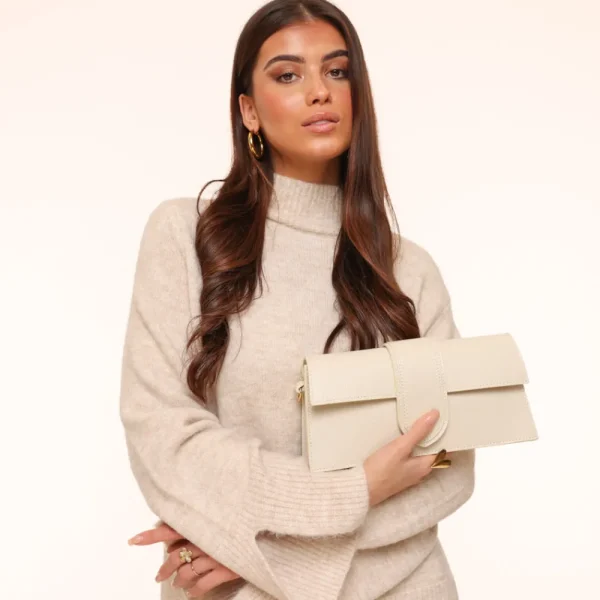Beige Leather Horizontal-Bag<Olivia & Kate Cheap