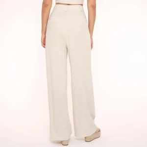 0630 Beige Straight Linen-Trousers<Olivia & Kate Discount