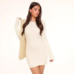 Beige Stretchy Ls-Dress<Olivia & Kate Sale