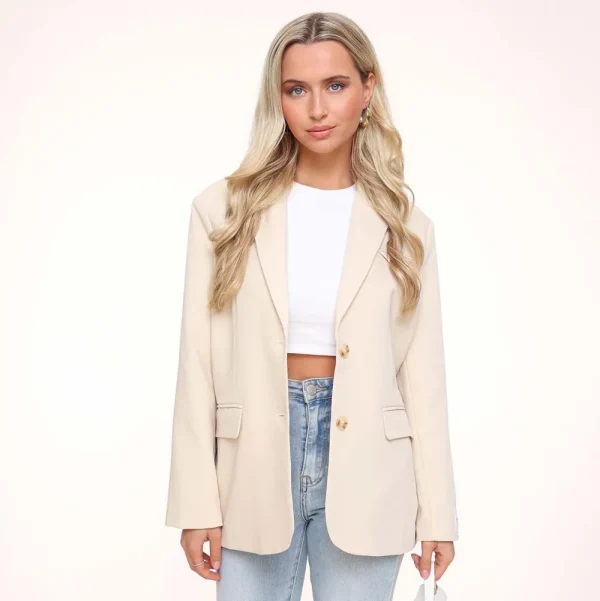 Beige Studio Basic-Blazer<Olivia & Kate Clearance