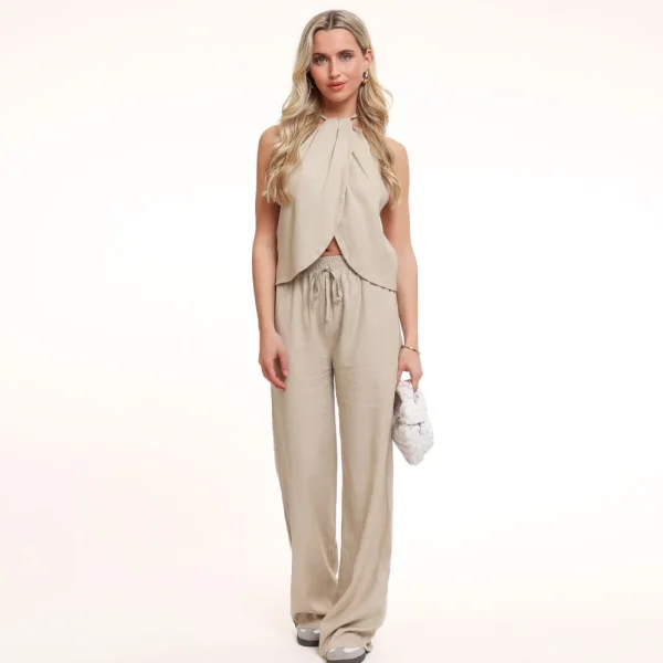 Beige Tall Linen-Pants<Olivia & Kate Cheap