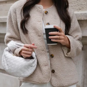 Beige Teddy-Jacket<Olivia & Kate Store