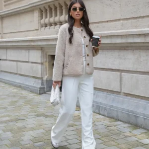 Beige Teddy-Jacket<Olivia & Kate Store