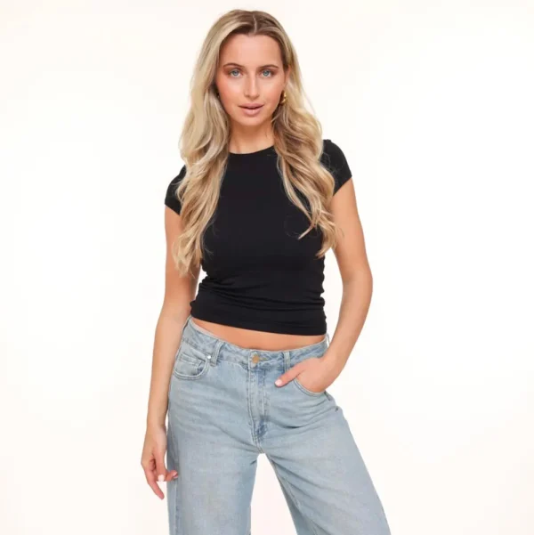 Black Basic Ss-Top<Olivia & Kate Discount