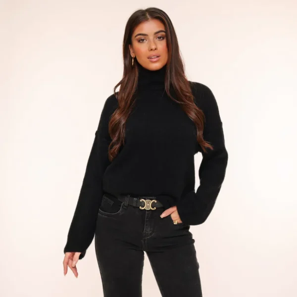 Black Detailed Gold Buckle-Belt<Olivia & Kate Discount