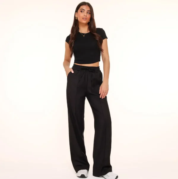 Black Elastic Seams-Pants<Olivia & Kate Shop