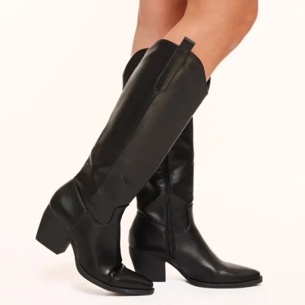 Black High Classic Cowboy-Boots<Olivia & Kate Cheap