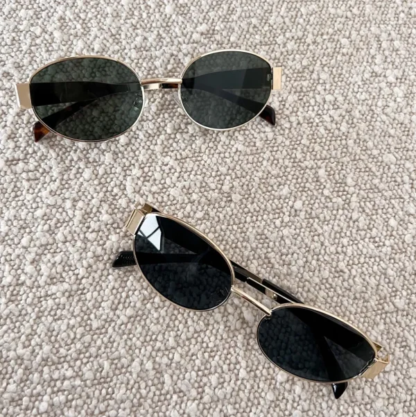 Black Oval Gold Frame-Sunglasses<Olivia & Kate Cheap