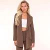 Brown Basic Straight-Blazer<Olivia & Kate New