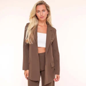 Brown Basic Straight-Blazer<Olivia & Kate New