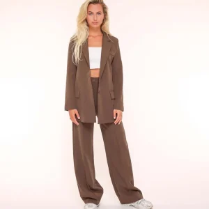 Brown Basic Straight-Blazer<Olivia & Kate New