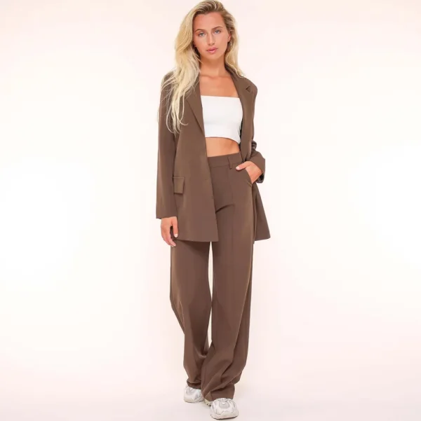 Brown Basic Straight-Blazer<Olivia & Kate New
