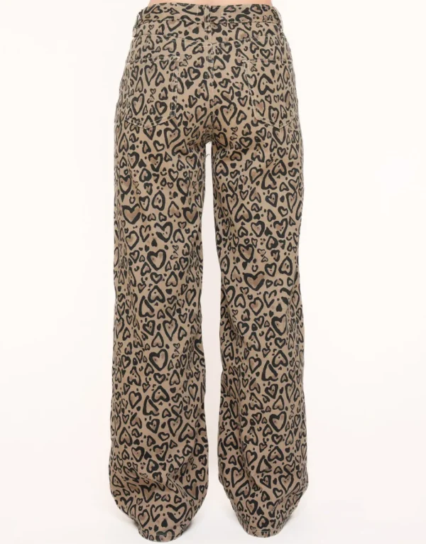 Brown Hearts Print-Jeans<Olivia & Kate Fashion