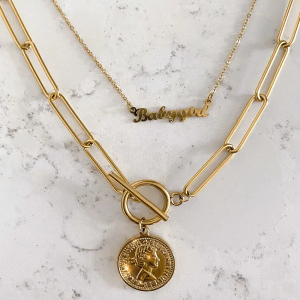 Coin Chain Golden-Necklace<Olivia & Kate Outlet
