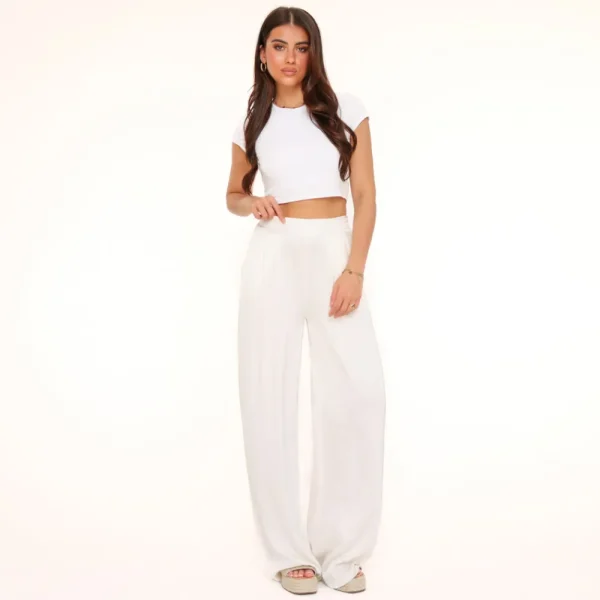 Creme Tall Satin-Pants<Olivia & Kate Online