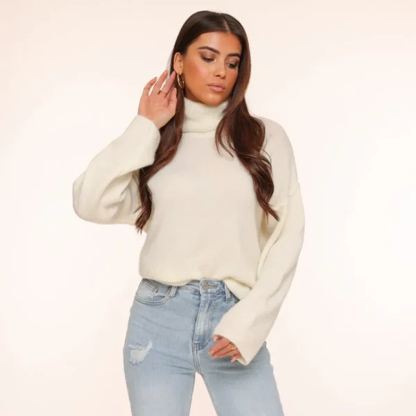Creme Turtleneck-Sweater<Olivia & Kate Shop