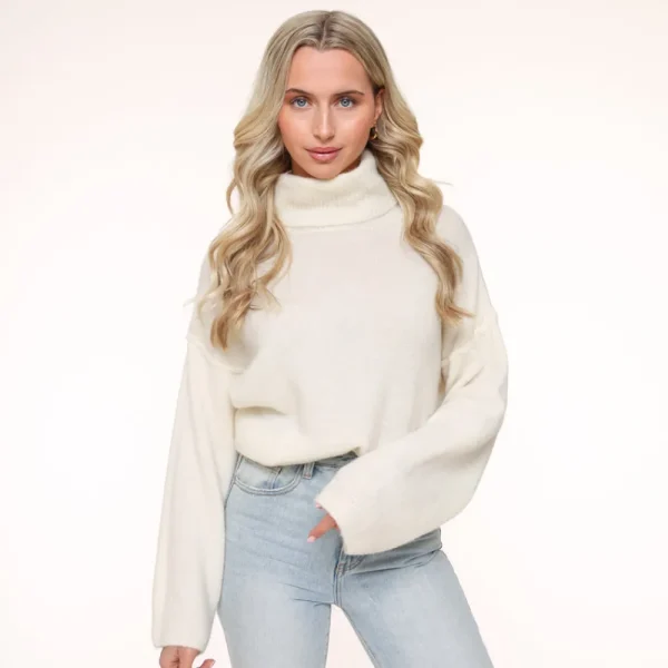 Creme Turtleneck-Sweater<Olivia & Kate Shop