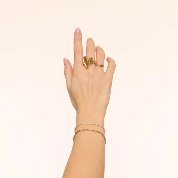 Gold Chunky Heart-Ring<Olivia & Kate Shop