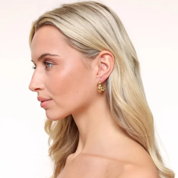 Gold Wide Open Heart-Earrings<Olivia & Kate Cheap