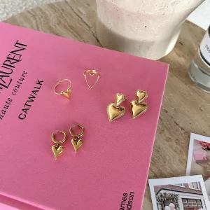 Golden Adjustable Open Heart-Ring<Olivia & Kate Discount