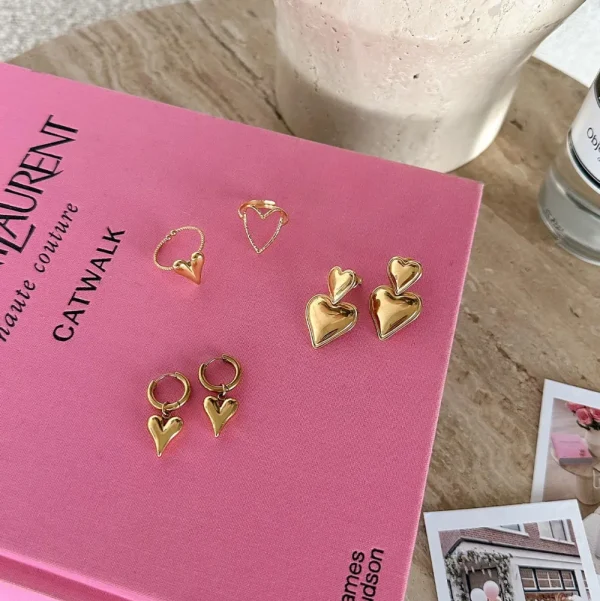 Golden Adjustable Open Heart-Ring<Olivia & Kate Discount