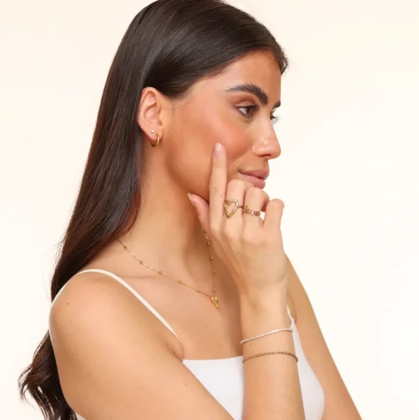 Golden Statement Hartjes-Ketting<Olivia & Kate Sale