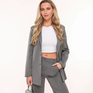 Grey Basic-Blazer<Olivia & Kate Online