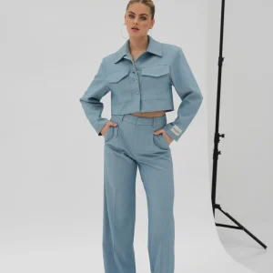 Jeans Blue Studio Cropped-Jacket<Olivia & Kate Shop
