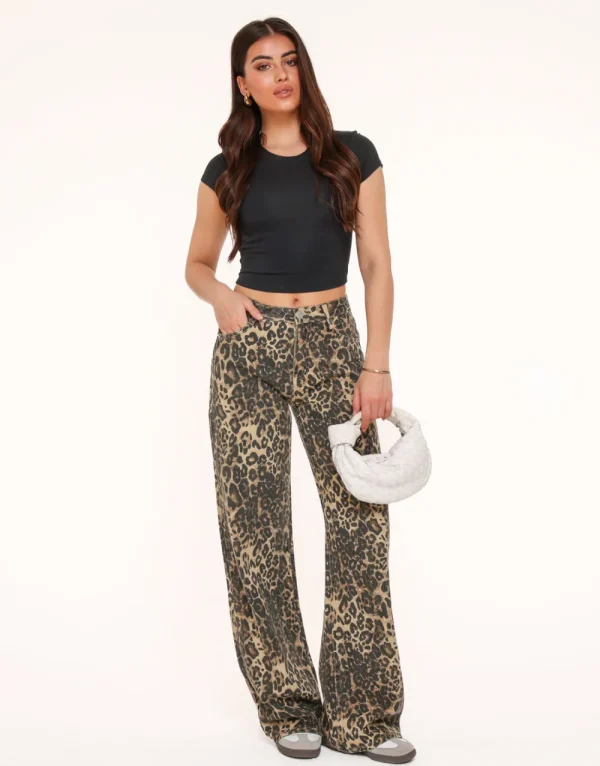 Leopard Wide-Jeans<Olivia & Kate Fashion