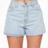Light Blue Basic Denim-Short<Olivia & Kate Fashion