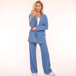 Light Blue Basic Straight-Blazer<Olivia & Kate Sale