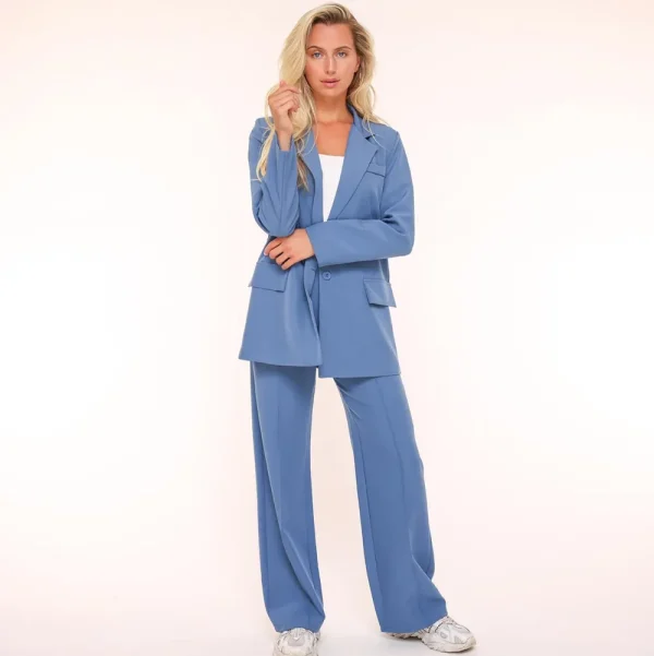Light Blue Basic Straight-Blazer<Olivia & Kate Sale