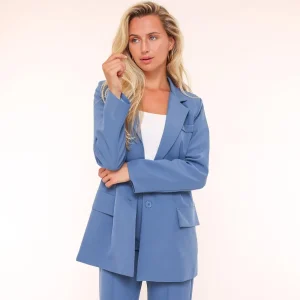 Light Blue Basic Straight-Blazer<Olivia & Kate Sale