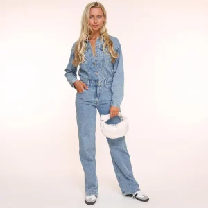 Light Blue Denim Ls-Jumpsuit<Olivia & Kate Best