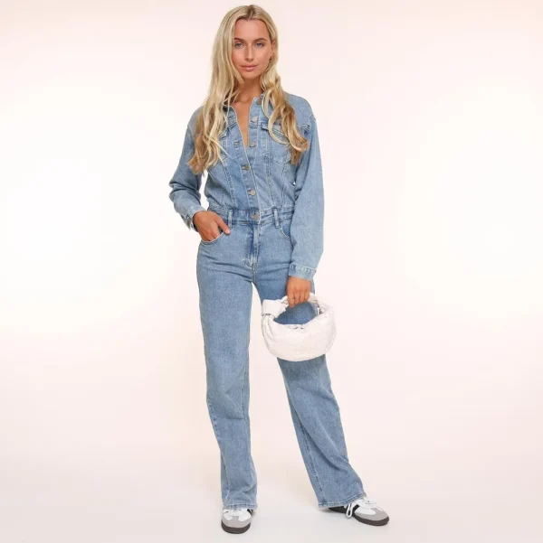 Light Blue Denim Ls-Jumpsuit<Olivia & Kate Best