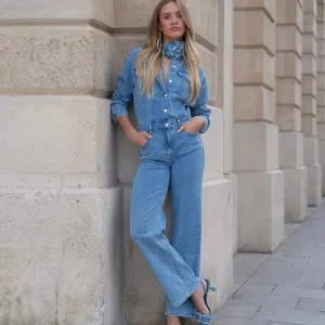 Light Blue Denim Ls-Jumpsuit<Olivia & Kate Best