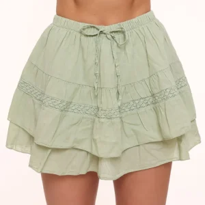 Light Green Ruffel Details-Skort<Olivia & Kate Flash Sale