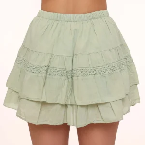 Light Green Ruffel Details-Skort<Olivia & Kate Flash Sale