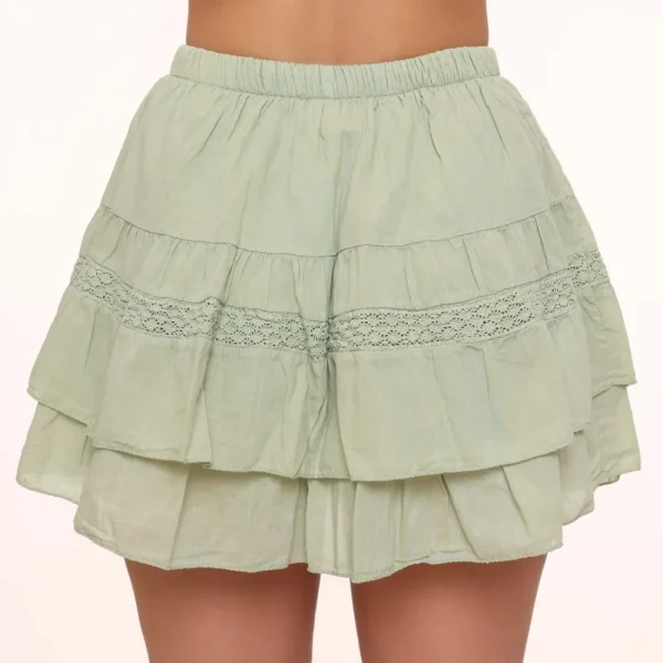 Light Green Ruffel Details-Skort<Olivia & Kate Flash Sale