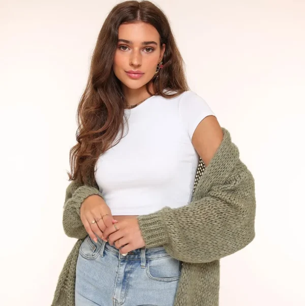 Light Green Wool Yasmine-Cardigans<Olivia & Kate Sale