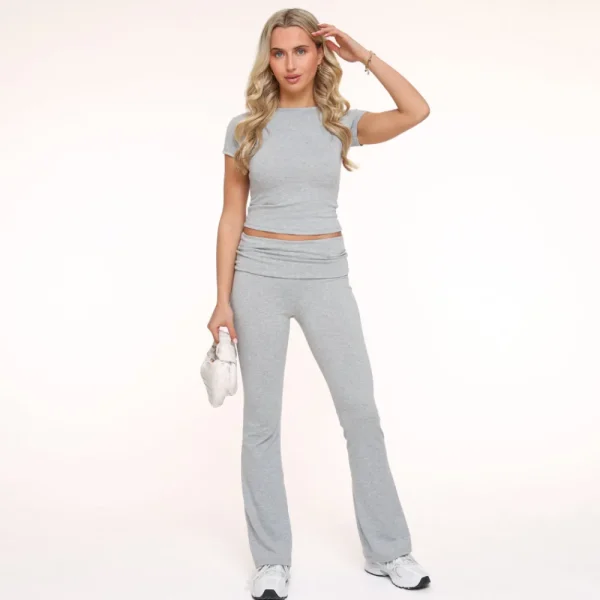 Light Grey Jogging Ss Petite-Top<Olivia & Kate Outlet