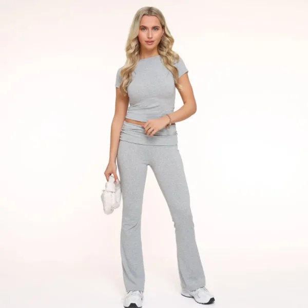 Light Grey Jogging Ss Petite-Top<Olivia & Kate Outlet