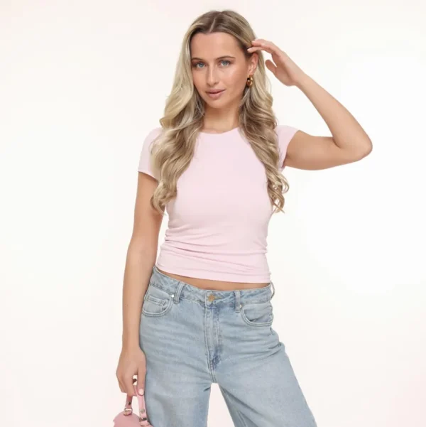 Light Pink Basic Ss-Top<Olivia & Kate Outlet